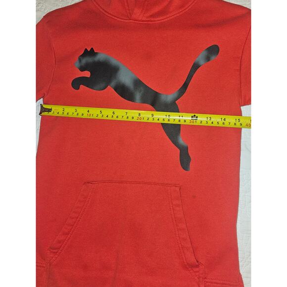 Red Fleece With A Black Logo Sweatshirt PUMA Kids Hoodie Boys Size  Med (8-10) - Picture 6 of 7